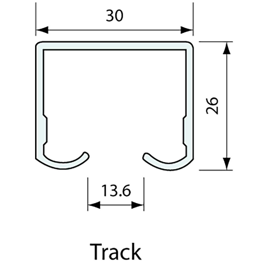 Sliding Door Track Only Aluminium 68kg Doors 2000mm